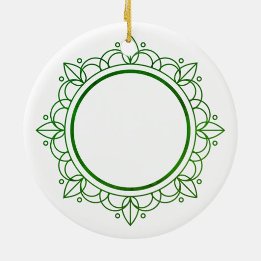 Groen Lijst Elegant  Kerstfeest Keramisch Ornament (Achterkant)