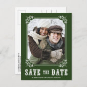 Groen Lijst Foto Opslaan van de Datum Briefkaart (Voorkant / Achterkant)