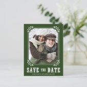 Groen Lijst Foto Opslaan van de Datum Briefkaart (Staand voorkant)