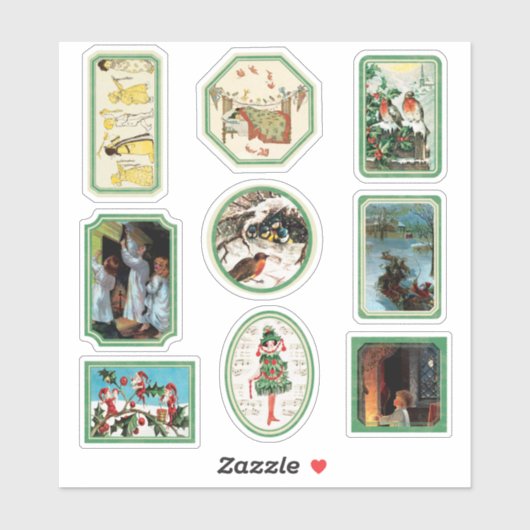  Groen Lijst Kerst stickers Scrapbook (Vel)