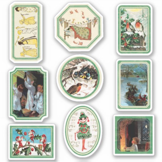  Groen Lijst Kerst stickers Scrapbook (Voorkant)