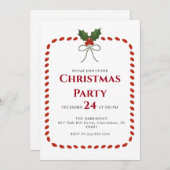 Groen lijst Kerstdiner Kaart (Voorkant / Achterkant)