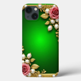 Groen Lijst met elegante Rozen en parels Case-Mate iPhone Case