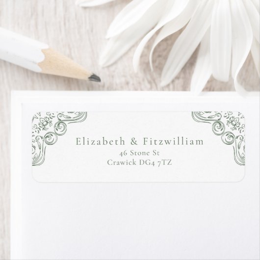  groen  Lijst omzoomd adreslabel Etiket (Insitu)