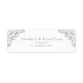  groen  Lijst omzoomd adreslabel Etiket (Voorkant)