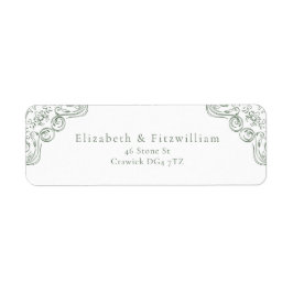  groen  Lijst omzoomd adreslabel Etiket