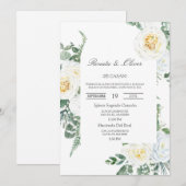 groen lijst spaanse bruiloft uitnodiging (Voorkant / Achterkant)