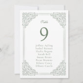 Groen Lijst Tafelnummer Zitenkaart (Voorkant)