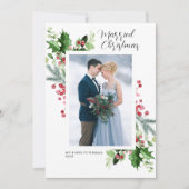 Groen lijst vakantie bruiloft aankondiging (Voorkant)