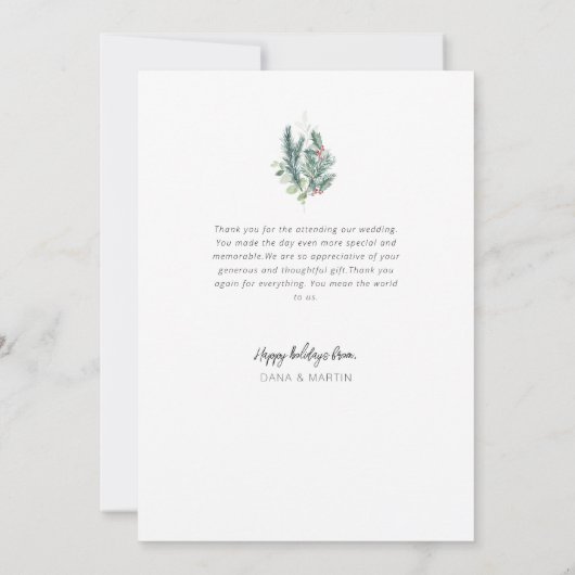 Groen lijst vakantie bruiloft aankondiging (Achterkant)