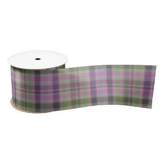Groen, lila klassiek tartan. satijnen lint