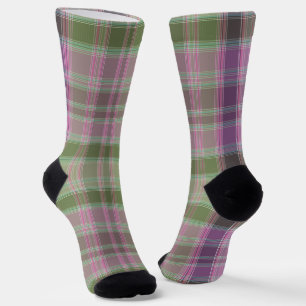Groen, lila klassiek tartan. sokken