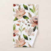 Groen lillypad Floral Dusty Blush Pattern Bad Handdoek (Handdoek)
