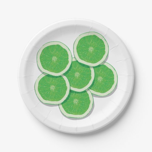 Groen Limoen Fruit Papieren Bordje (Voorkant)