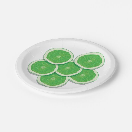 Groen Limoen Fruit Papieren Bordje (Gekanteld)