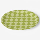 Groen + Limoen geruite Party Paper Borden Papieren Bordje (Gekanteld)