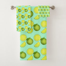 Groen Limoen Patroon Bad Handdoek