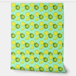 Groen Limoen Patroon Behang