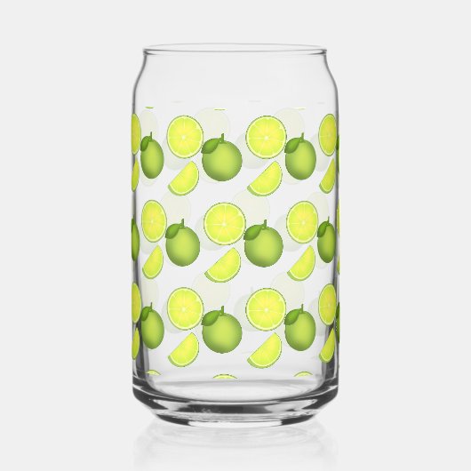 Groen Limoen Patroon Blikvorm Glas (Achterkant)