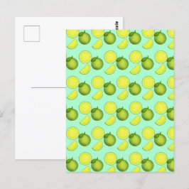 Groen Limoen Patroon Briefkaart