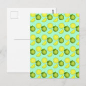 Groen Limoen Patroon Briefkaart (Voorkant / Achterkant)