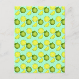 Groen Limoen Patroon Briefkaart