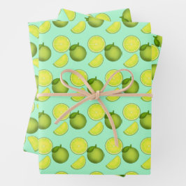 Groen Limoen Patroon Inpakpapier Vel