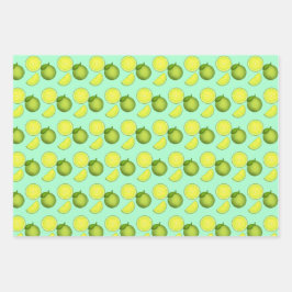 Groen Limoen Patroon Inpakpapier Vel