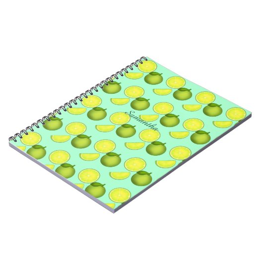Groen Limoen Patroon Notitieboek (Linkerzijde)