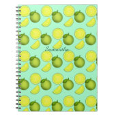 Groen Limoen Patroon Notitieboek (Voorkant)