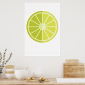 Groen Limoen Retro Fruit Poster 60's 70's Citaat (Keuken)