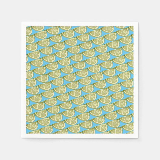 Groen Limoen-segmentpatroon Servet (Voorkant)