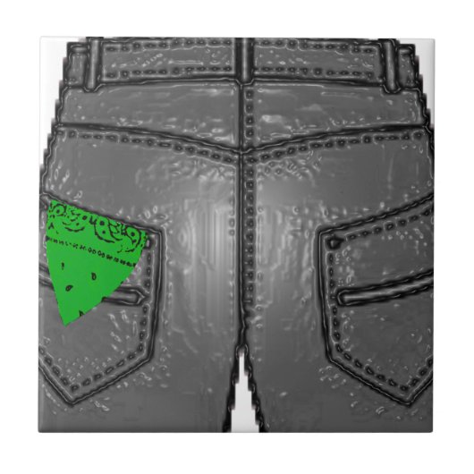 Groen Linker Zakdoek Tegeltje (Voorkant)