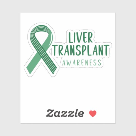 Groen Lint-bewustzijn bij levertransplantatie Sticker (Vel)