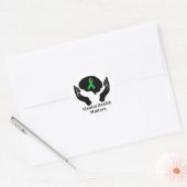 Groen lint en geestelijke gezondheid ronde sticker (Envelop)