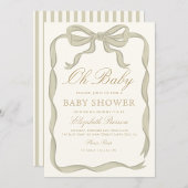 Groen lint Genderneutraal Baby shower Kaart