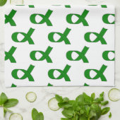 Groen Lint Patroon Theedoek (Gevouwen)