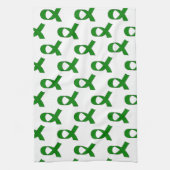 Groen Lint Patroon Theedoek (Verticaal)