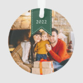 Groen lint | Persoonlijke vakantiefoto Ornament (achterkant)