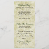 Groen lint, roestvast sneeuwvlok programmakaart (Achterkant)