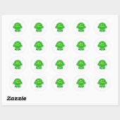 Groen lint voor de derde plaats ronde sticker (Vel)
