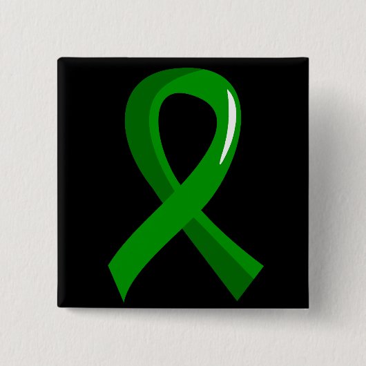 Groen lint voor geestelijke gezondheid 3 vierkante button 5,1 cm (Voorkant)