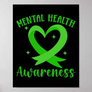 Groen lintje geestelijke gezondheid poster