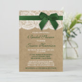 Groen lintje op het Vrijgezellenfeest Kraft & Lace Kaart (Staand voorkant)