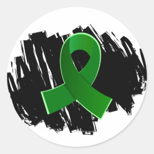 Groen lintje voor graanpalsy met breekbaar ronde sticker