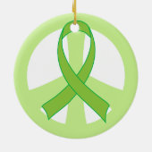 Groen lintje Vredesgebaren Bewustmaking Ornament G (Achterkant)