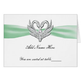 Groen lintje zilver-swans, gevouwen tafelplattegro