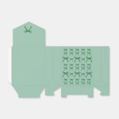 groen lintpatroon bedankdoosjes (Uitgevouwen)