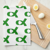 Groen lintpatroon theedoek (Quarter Fold)