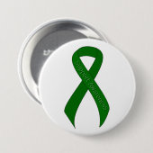 Groen lintsteunbewustzijn ronde button 7,6 cm (Voorkant /achterkant)